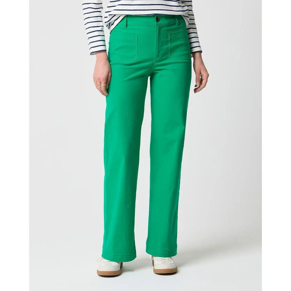 NWT J.Crew Lizzie High Rise Patch Pocket Wide Leg Pant Emerald Berry SZ 35/ 20W